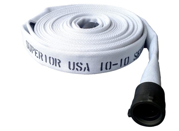 A Superior single-jacket fire hose